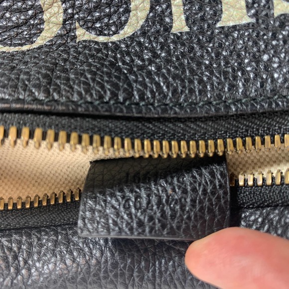 ❌❌ GUCCI Bumbag Belt Bag Black Grained Calfskin Small GG Logo Crossbody Stripe - Picture 11 of 13